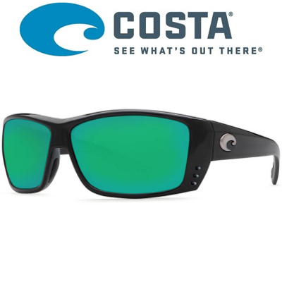Costa Cat Cay 580 P Shiny Black/Green Mirror