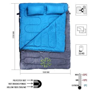 Мешок-одеяло спальный Norfin Alpine Comfort Double 250 GREEN