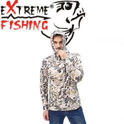 Extreme Fishing Addiction UPF 50+ Dune Camo с капюшоном и карманом