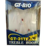 Крючок тройной GT-Bio #10 с белой мухой, уп. 5шт.