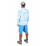 Термофутболка Simms SolarFlex LS Crewneck - Print, XXL, Cloud Camo Blue