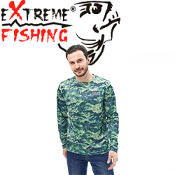 Extreme Fishing Addiction UPF 50+ Green Mirage