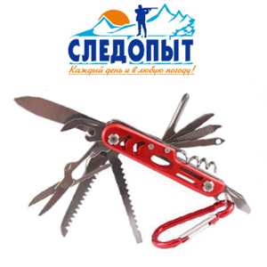 Мультитул "Следопыт" с карабином 12 предметов