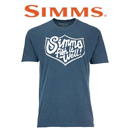 Simms Fish It Well Badge T-Shirt, Sailor Blue Heather