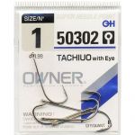 Крючок Owner Tachiuo w/eye nickel №4 7шт
