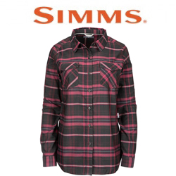 Simms Women's Sunrise Tunic, Carbon Garnet Plaid
