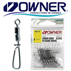Owner Sinker Hook W Crane Swivel