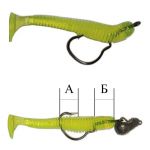 Крючок офсетный Fish Season Double Lock Worm, №1/0, покрытие BN (4 шт)