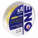 Плетеная леска №One Superior Х4-100 (yellow) d0.28
