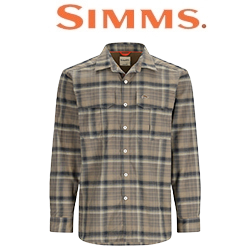 Simms Coldweather LS Shirt, Hickory Asym Ombre Plaid