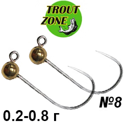 Trout Zone Джиг-головка вольфрам №8 золото