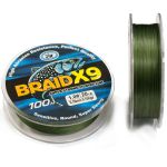 Леска плетёная Grows Culture Braided 9X 100m зелёный # 0.40mm
