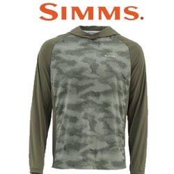 Simms SolarFlex Hoody Print Hex Camo Loden