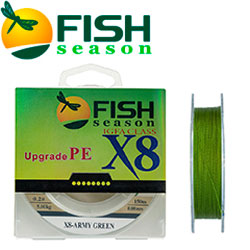 Fish Season Плетёный шнур из 8-ми нитей, зелёный 150м
