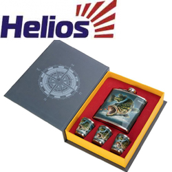 Набор Книга Рыбака (фляжка 210мл + 3 стопки) Helios (HS-KR-F-A20)