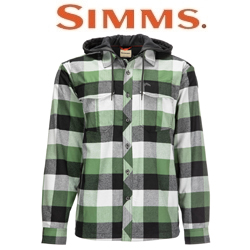 Simms Coldweather Hoody, Moss Green Buffalo Plaid