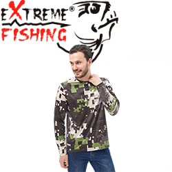 Extreme Fishing Addiction UPF 50+ Pixel Woodland