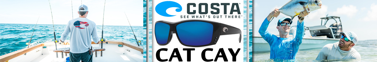 Costa Cat Cay 580 P Shiny Black/Blue Mirror