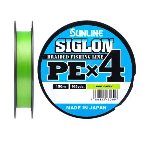 Плетёный шнур Sunline Siglon PEx4 Light Green 150m #0.3/5lb