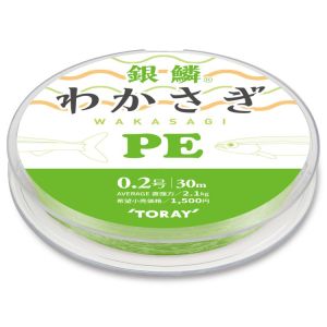 Шнур PE Toray Wakasagi PE 30m Green 0.25 2.3kg.