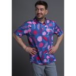 Рубашка поло c УФ защитой Redbor Kaper Chilly UV 50+ Flamingo/Blue р-р XL