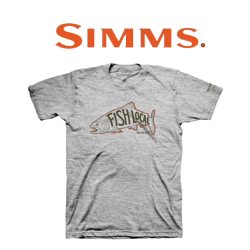 Simms Fish Local Trout T-Shirt Grey Heather