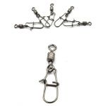 Вертлюг с застежкой Namazu Rolling Ribbed Swivel With Nice Snap, цв. BN, р. 4, test-43 кг, катаный