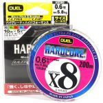 Плетеный шнур Duel PE Hardcore X8 300м 5Color-Yellow marking #1.0 9.0Kg