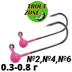 Trout Zone Джиг-головка на крючке Kumho розовый