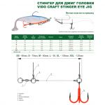 Оснастка Призёр крашеный стингер для джиг-головки Vido Craft Stinger Eye Jig, размер L