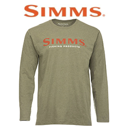 Simms Logo LS Shirt, Military Heather