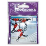 Вертлюг трехсторонний T-образный №14x№16 10kg (5шт.) Kosadaka 2120BN-14x16
