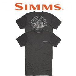 Simms Lightning Bass T-Shirt Charcoal Heather