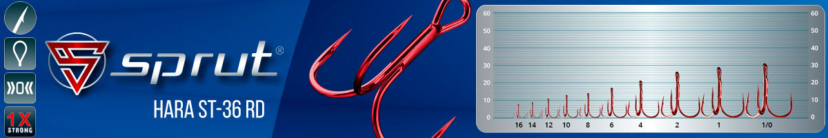 Sprut Hara ST-36 RD (Treble Round Bend Hook Red)