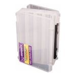 Коробка для воблеров Kosadaka TB-S61A-CL, 25,5*19,5*6см двухсторонняя, продольные секции, прозрачная