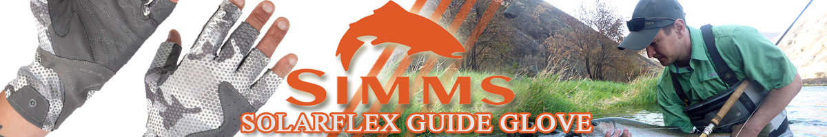 Simms Solarflex Guide Glove, Hex Flo Camo Steel