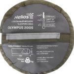 Спальный мешок Helios Olympus 200S (180х70, холлофайбер, зеленый/город) (T-HS-SB-O-200S-NC)