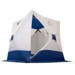 Палатка зимняя куб "Следопыт" 2,1 х2,1 м,Oxford 210D PU 1000,S поПолу4,4 кв.м, цв. синий/белый с принт (PF-TW-26)