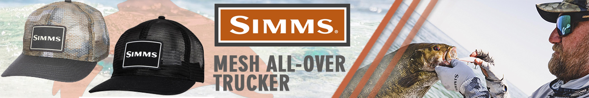 Simms Mesh All-Over Trucker, Hex Flo Camo Earth