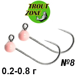 Trout Zone Джиг-головка вольфрам №8 розовый