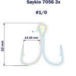 Крючки тройные Saikyo 7056 TN 3X №1/0 (25шт)