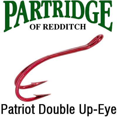 Partridge Patriot Double Up-Eye Hooks, Red