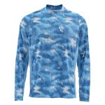 Термофутболка Simms Solarflex LS Crewneck - Print, Hex Camo Sky Blue, 3XL