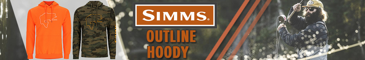 Simms Bass Outline Hoody, Neon Orange