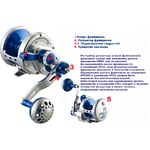 Мультипликаторная катушка Blue Marlin BMF 16 D серебро 