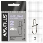 Застежка Nautilus Nice Snap stainless steel size # 2 тест 25кг