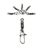 Вертлюг двойной с застежкой Namazu HS 2X Rolling Swivels With Nice Snap, цвет BN, р. 14, test-4 кг