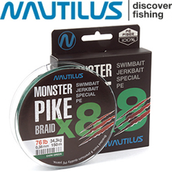 Nautilus Monster Pike Braid X8 Dark Green 150м