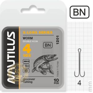 Крючок двойной Nautilus Double X-Long series Worm 1201 № 4