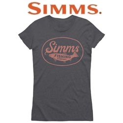 Simms Women's Trout Wander T-Shirt, Charcoal Heather